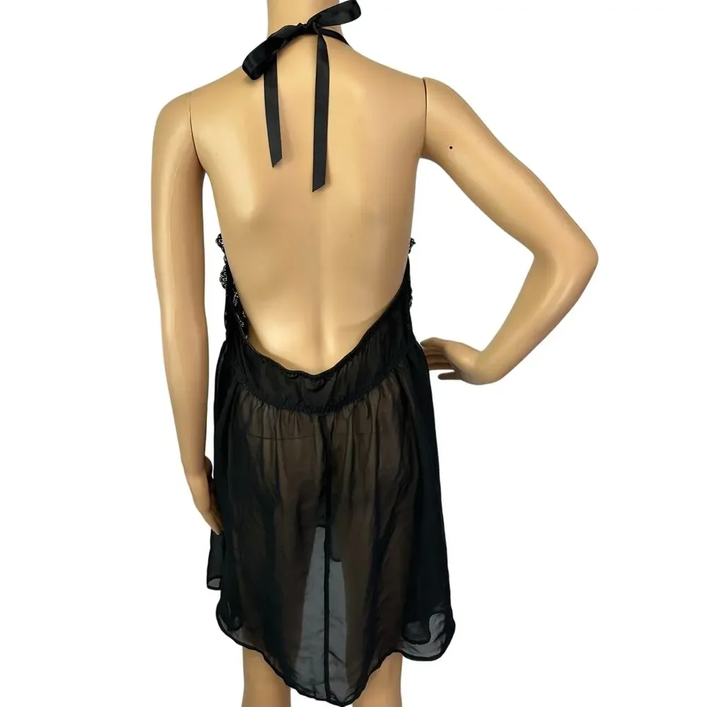 Cacique Lane Bryant Lace-Up Babydoll Lingerie Blue Black Plus Size 18/20